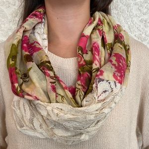 BP Nordstrom Lace Floral Infiniti Scarf
